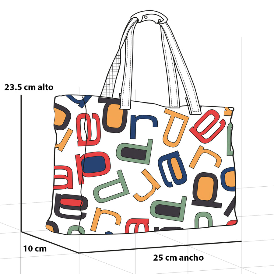 Bolso tipo shopper en color blanco con anagrama de letras Prada multicolor