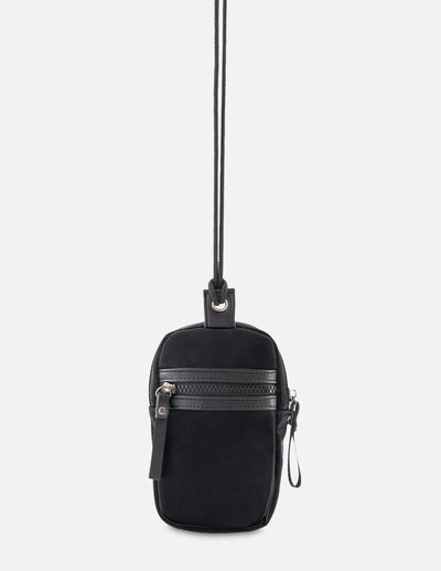Bolso porta celular en color negro unisex