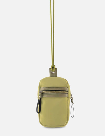 Bolso porta celular en color verde unisex