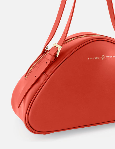 Bolso trapecio de piel color rojo para mujer