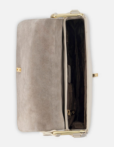 Bolso de hombro de piel color blanco para mujer