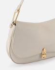 Bolso de hombro de piel color blanco para mujer