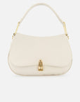 Bolso de hombro de piel color blanco para mujer