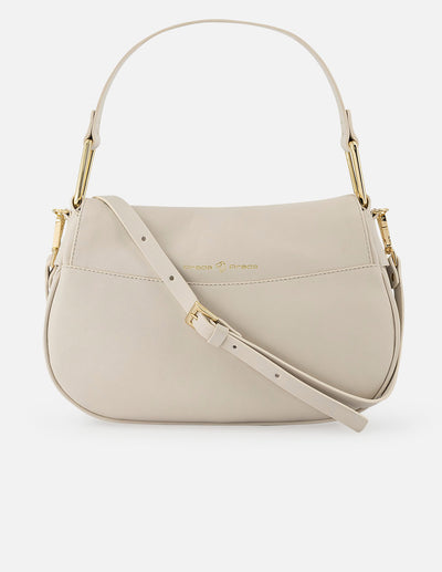 Bolso de hombro de piel color blanco para mujer