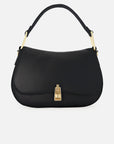 Bolso de hombro de piel color negro para mujer