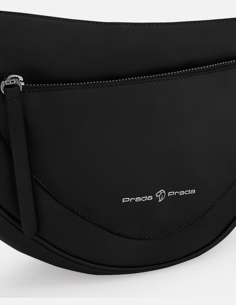 Bolso bandolera de piel color negro para mujer