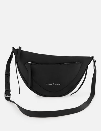 Bolso bandolera de piel color negro para mujer
