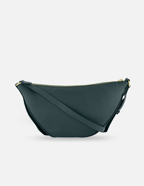 Bolso bandolera de piel color verde para mujer