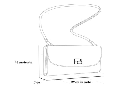 Bolso bandolera color azul de piel bombeada para mujer con detalle Pd