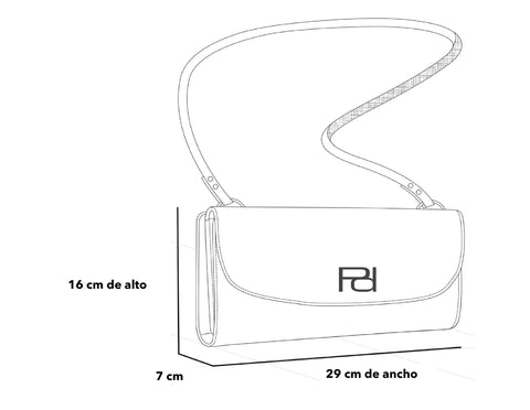 Bolso bandolera color azul de piel bombeada para mujer con detalle Pd