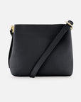 Bolso de hombro de piel color negro para mujer con detalle Pd