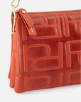 Bolso bandolera de piel color naranja para mujer