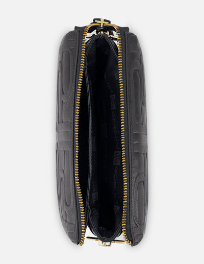 Bolso bandolera de piel color negro para mujer