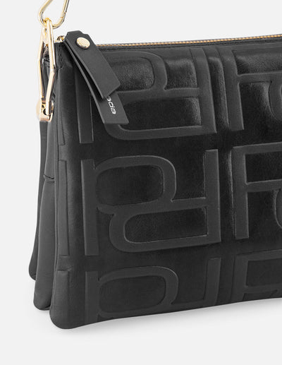 Bolso bandolera de piel color negro para mujer