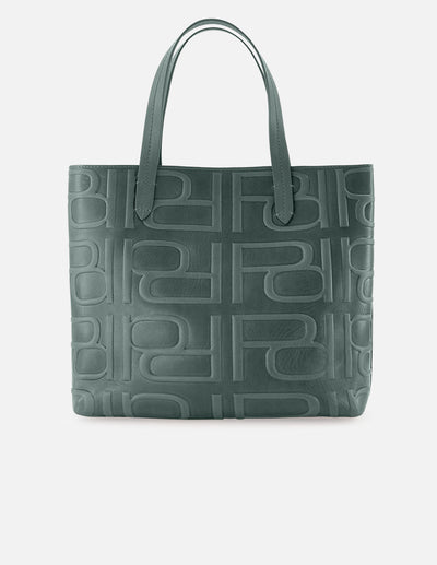 Bolso shopping de piel color verde para mujer