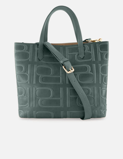 Bolso shopping de piel color verde para mujer