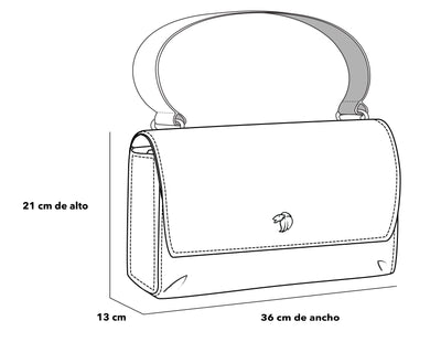 Bolso bowling de pelo color negro para mujer con detalles de apariencia jirafa