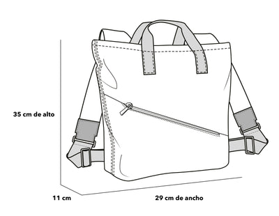 Bolso multifuncional de textil color plomo para mujer