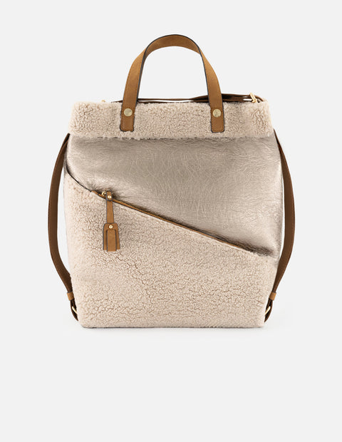 Bolso multifuncional de textil color plomo para mujer
