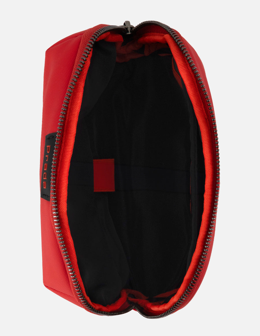Cosmetiquera de nylon color rojo