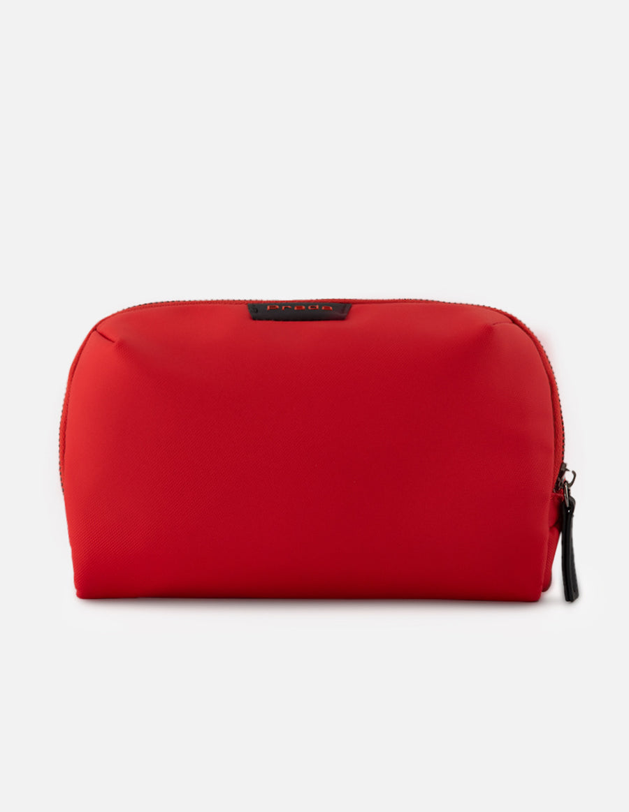Cosmetiquera de nylon color rojo