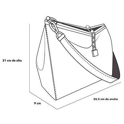 Bolso de mano de piel color blanco para mujer con detalles color dorado
