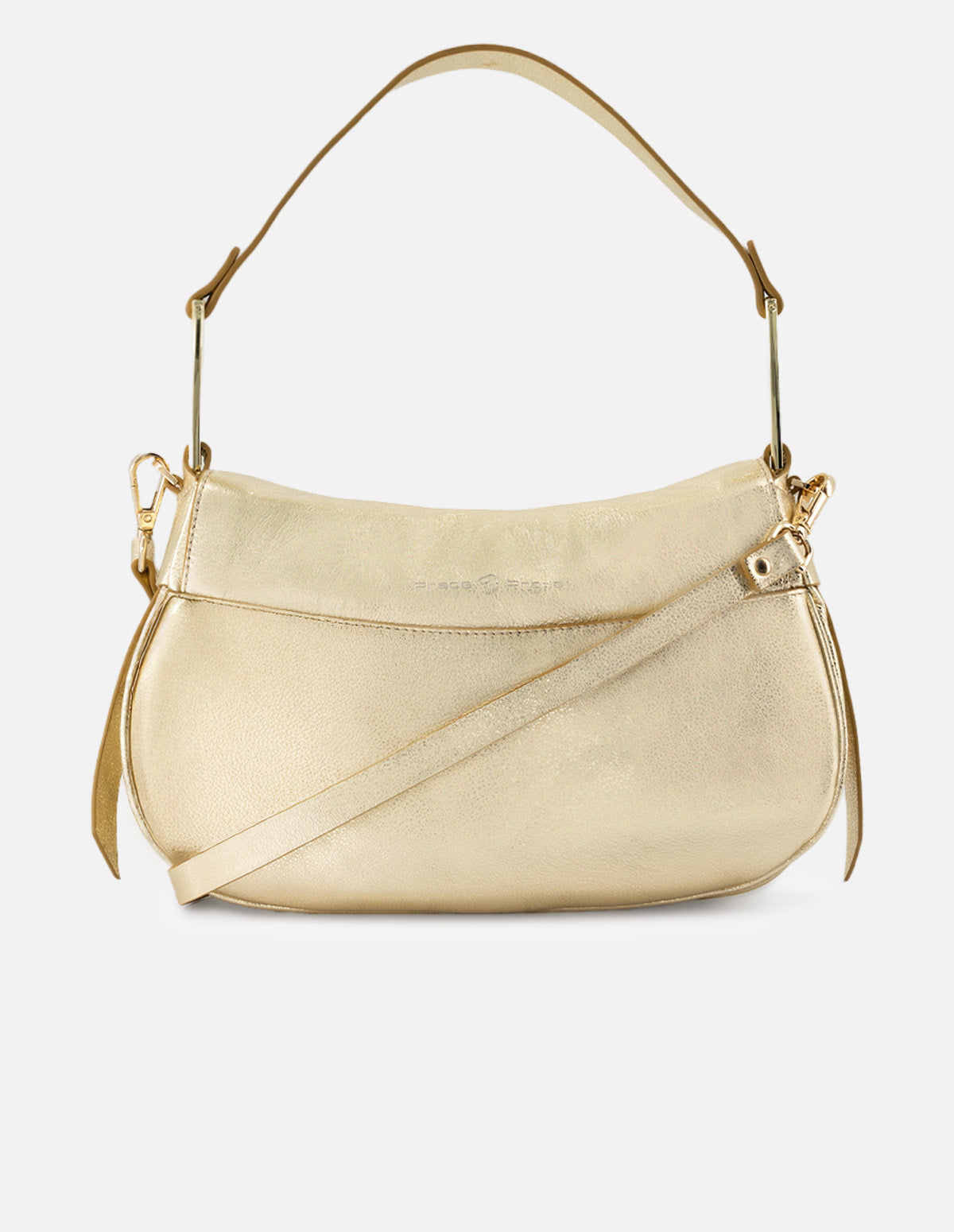 Bolso de piel color plata metalizada para mujer