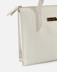 Bolso de hombro de piel bombeada para mujer color blanco