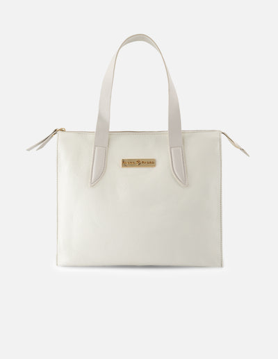Bolso de hombro de piel bombeada para mujer color blanco