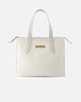 Bolso de hombro de piel bombeada para mujer color blanco