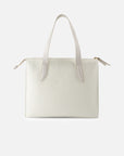 Bolso de hombro de piel bombeada para mujer color blanco