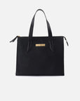 Bolso de hombro de piel bombeada para mujer color negro