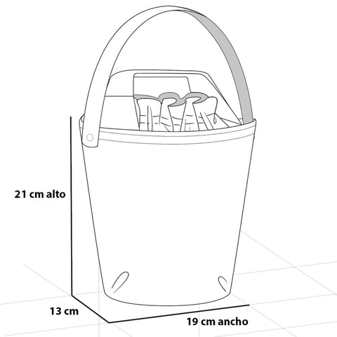 Bolso bucket de piel vegana para mujer color olivo y detalles en piel