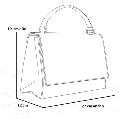 Bolso de mano de piel para mujer color beige con contraste cuero