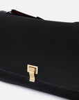 Bolso satchel color de piel color negro para mujer