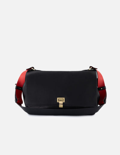 Bolso satchel color de piel color negro para mujer
