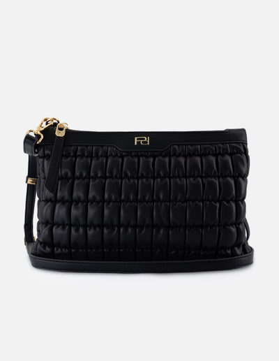Bolso bandolera de nylon para mujer color negro