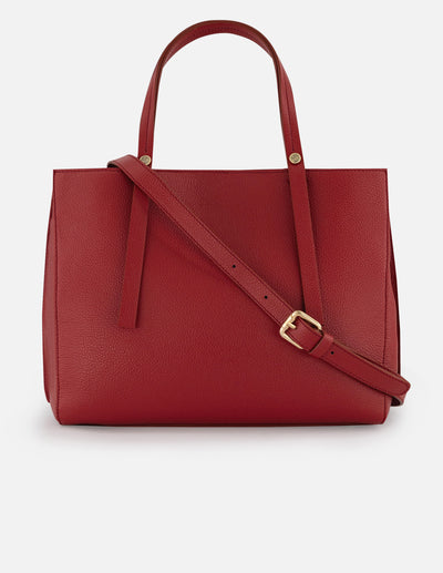 Bolso de hombro color rojo de piel bombeada para  mujer con grabado tipo coco