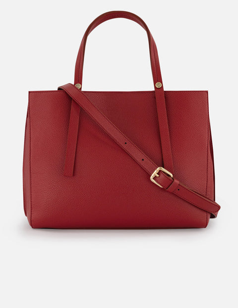 Bolso de hombro color rojo de piel bombeada para  mujer con grabado tipo coco
