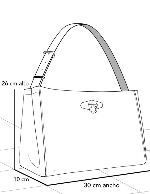 Bolso de hombro color rojo de piel bombeada para  mujer con grabado tipo coco