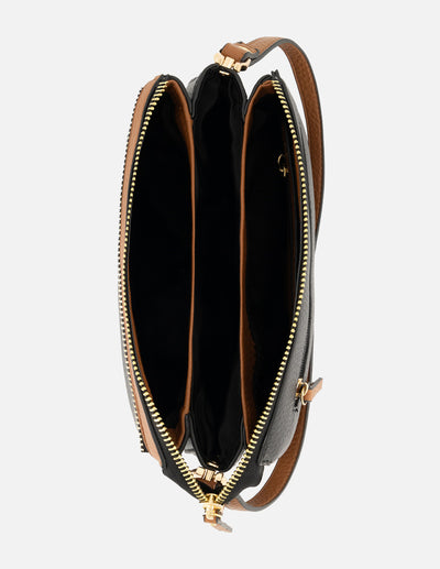 Bolso de hombro color negro piel vegana para mujer con piel bombeada