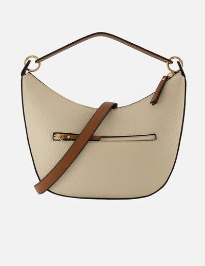 Bolso de hombro color blanco piel vegana para mujer con grabado de piel bombeada