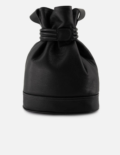 Bolso bucket de piel para mujer color negro tipo saco