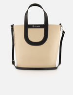 Tote beige piel para mujer con asa y bandolera napa