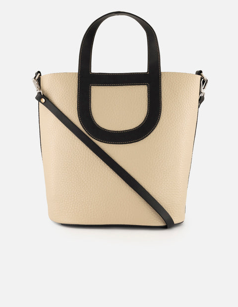 Tote beige piel para mujer con asa y bandolera napa