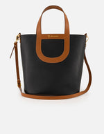 Tote negro piel para mujer con asa y bandolera napa
