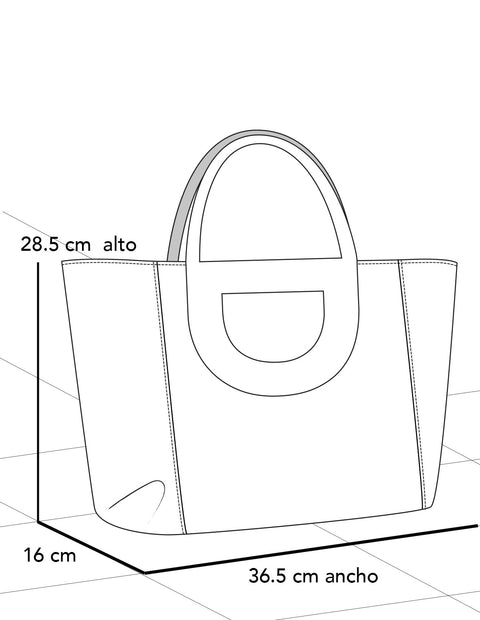Tote negro piel para mujer con asa y bandolera napa