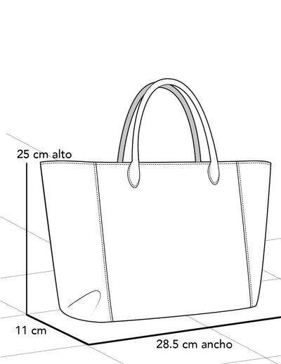 Bolso mano bicolor piel para mujer con letras color dorado