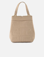 Bolso mano blanco piel para mujer con relieve Pd