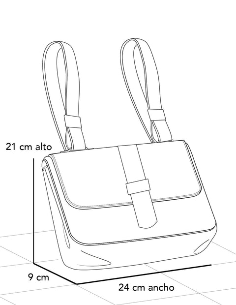 Bandolera café piel para mujer con solapa